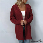 Knitted Hooded Cardigan