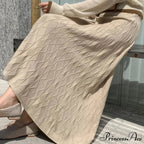 Knitted Long Drooping A-Line High Waisted Woolen Skirt