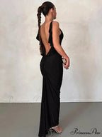 Knitted Open Back Maxi Dress