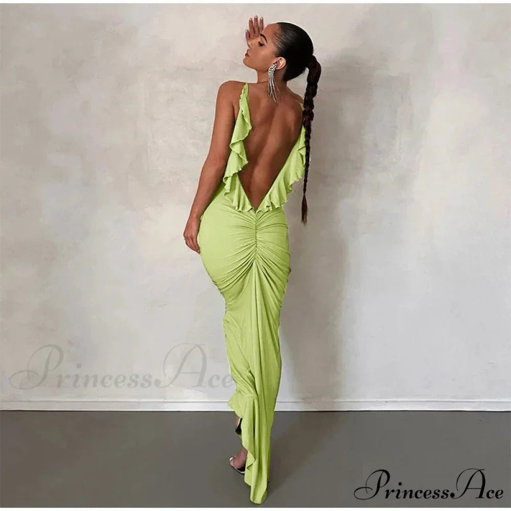 Knitted Open Back Maxi Dress