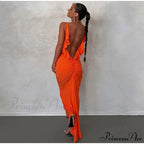 Knitted Open Back Maxi Dress