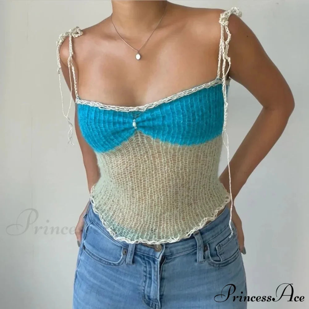 Knitted Slit Fitted Cropped Top
