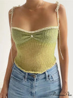 Knitted Slit Fitted Cropped Top