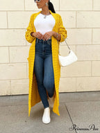 Knitted Solid Graceful Open Front Cardigan