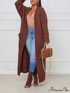 Knitted Solid Graceful Open Front Cardigan