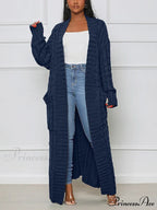 Knitted Solid Graceful Open Front Cardigan