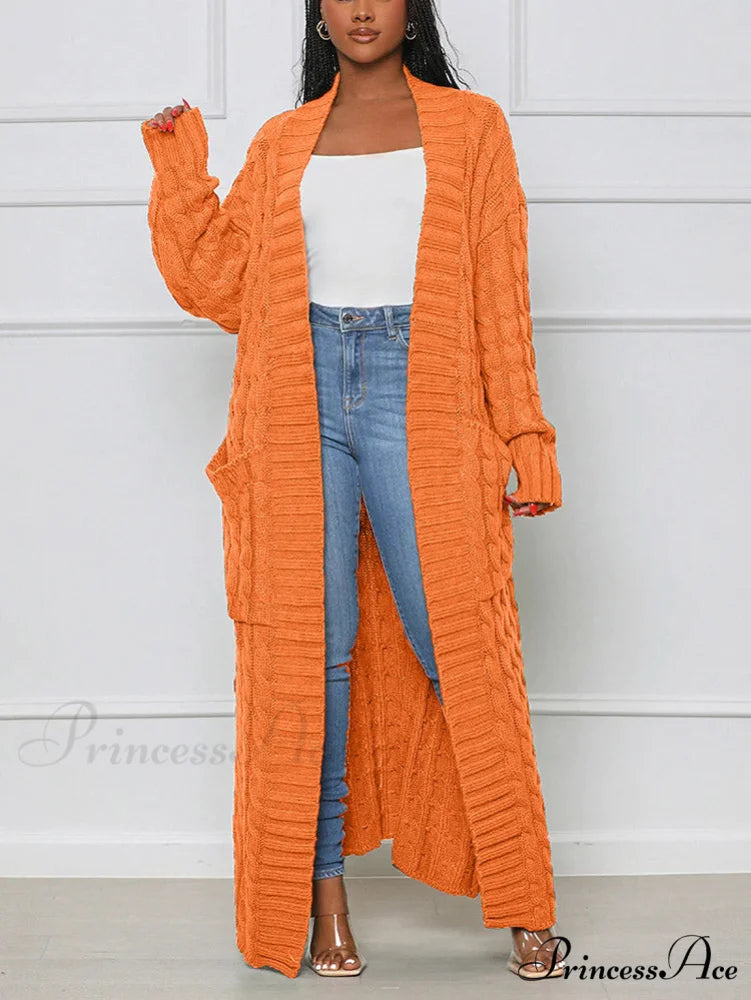 Knitted Solid Graceful Open Front Cardigan
