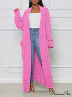 Knitted Solid Graceful Open Front Cardigan