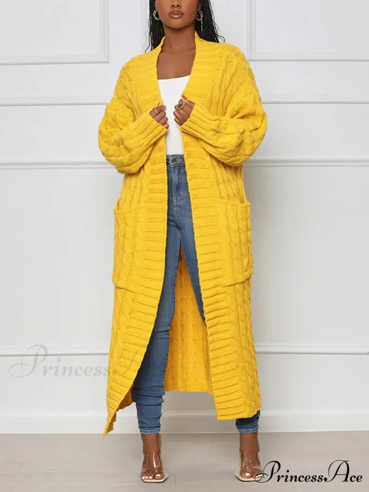 Knitted Solid Graceful Open Front Cardigan
