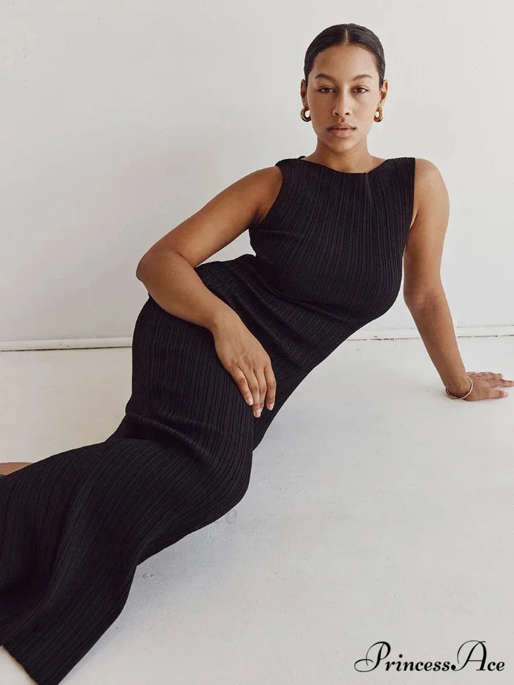 Knitted Split Maxi Dress