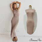 Knitted Split Maxi Dress