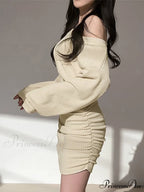 Knitted Twist Graceful Strapless Maxi Dress