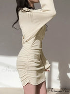 Knitted Twist Graceful Strapless Maxi Dress