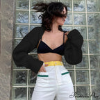 Knitted Ultra Short Sweater Cardigan Coat