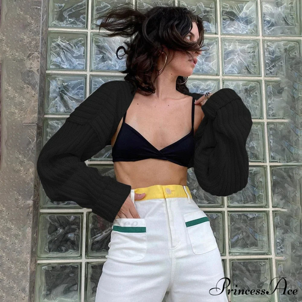 Knitted Ultra Short Sweater Cardigan Coat