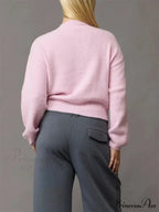 Knotted Button Plain Knit Cardigan