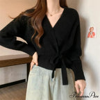 Knotted Waist Slimming Knit Cardigan
