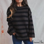 Korean Fashion Striped Generous Sweater