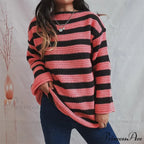 Korean Fashion Striped Generous Sweater