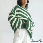Korean Fashion Striped Generous Sweater