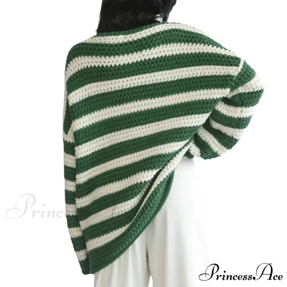 Korean Fashion Striped Generous Sweater