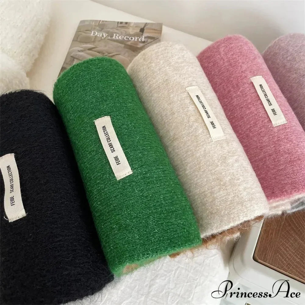 Korean Fashion Winter Wool Striped Scarf