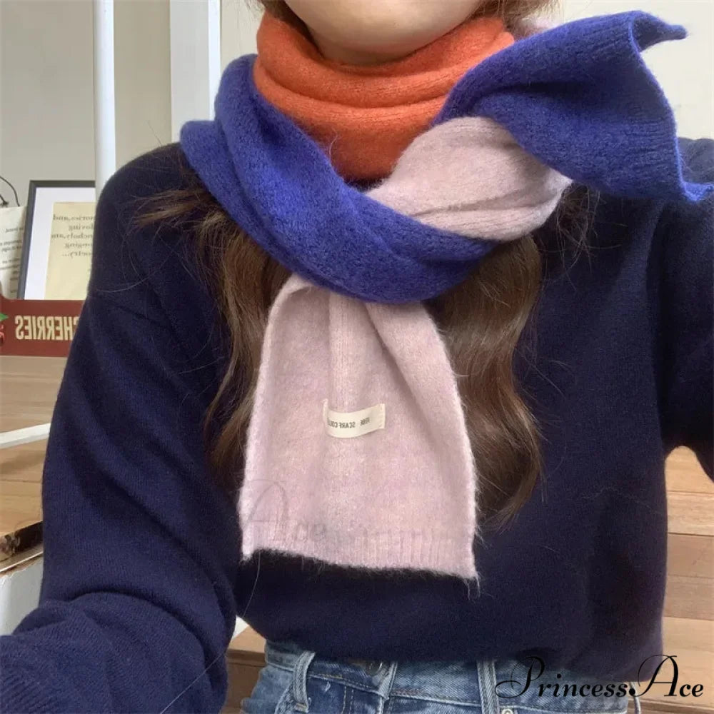 Korean Fashion Winter Wool Striped Scarf