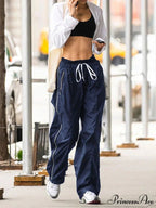 Korean Side Stripe Low Rise Trousers