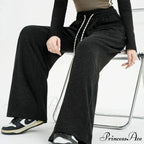 Korean Stripes Tall Waist Drawstring Trousers