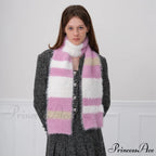 Korean Style Soft Warm Stripe Knitted Scarf for Autumn/Winter