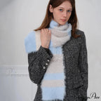 Korean Style Soft Warm Stripe Knitted Scarf for Autumn/Winter