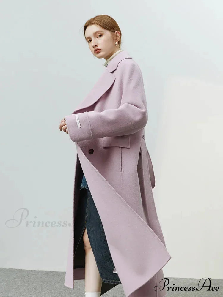 Korean Woolen Autumn Winter Solid Office Double-sided Mid-length Chic Coat