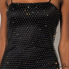 Kylie Rhinestone Stylish Mesh Mini Dress