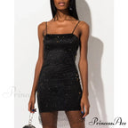 Kylie Rhinestone Stylish Mesh Mini Dress