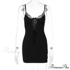 Lace Backless Bandage Mini Dress