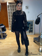 Lace Bandage Floral Party Dress