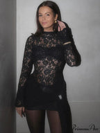 Lace Bandage Floral Party Dress