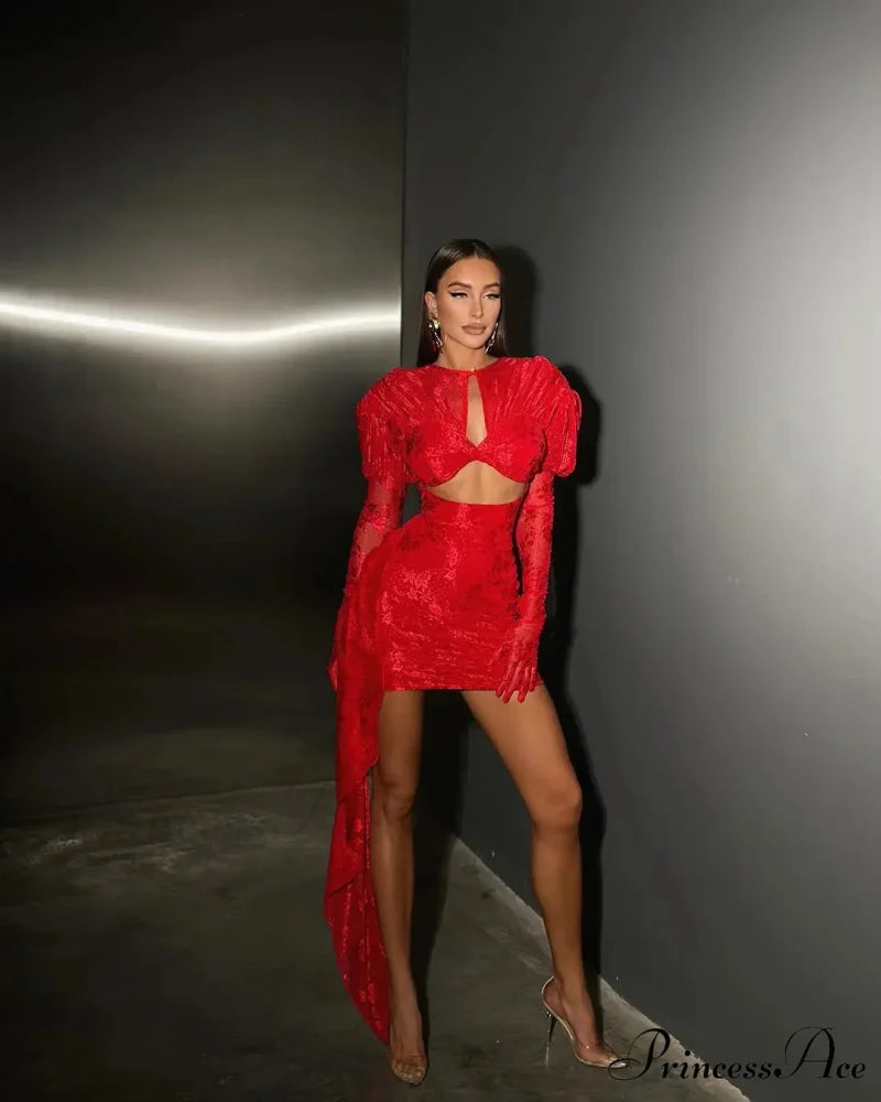 Lace Bodycon Mini Christmas Party Dress