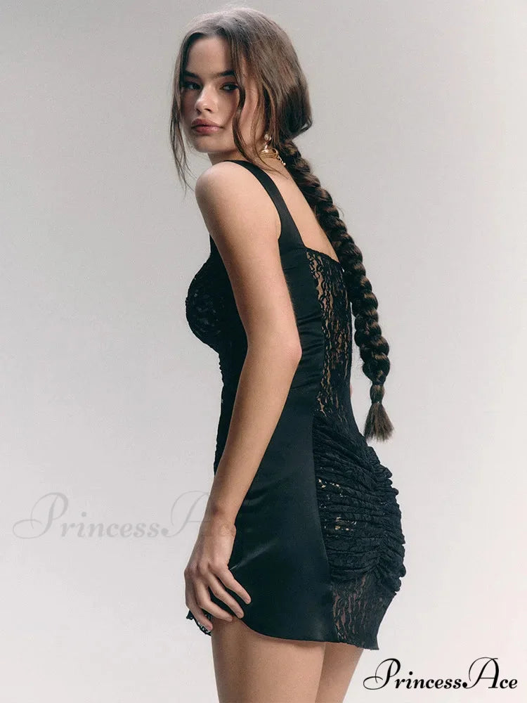 Lace Camisole Dual-Layer Mini Dress