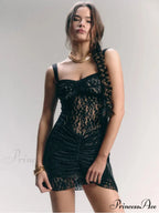 Lace Camisole Dual-Layer Mini Dress