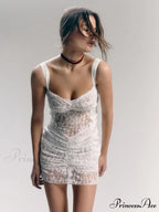 Lace Camisole Dual-Layer Mini Dress