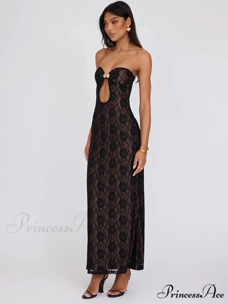 Lace Celebration Bandeau Bodycon Extended Floral Dress