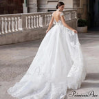 Lace Circular Neck Dual-Use Wedding Gown