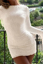 Lace Crew Neck Mini Dress