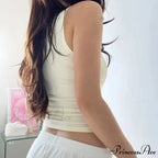 Lace Deep Neck Ribbon Crop Top