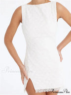 Lace Floral Elegant Sleeveless Backless Lace Mini Dress