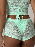 Lace Flowery Bikini Cover-Up Brief