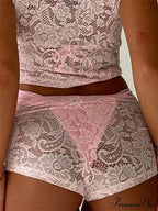 Lace Flowery Bikini Cover-Up Brief