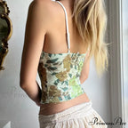 Lace Flowery V-Neck Crop Top
