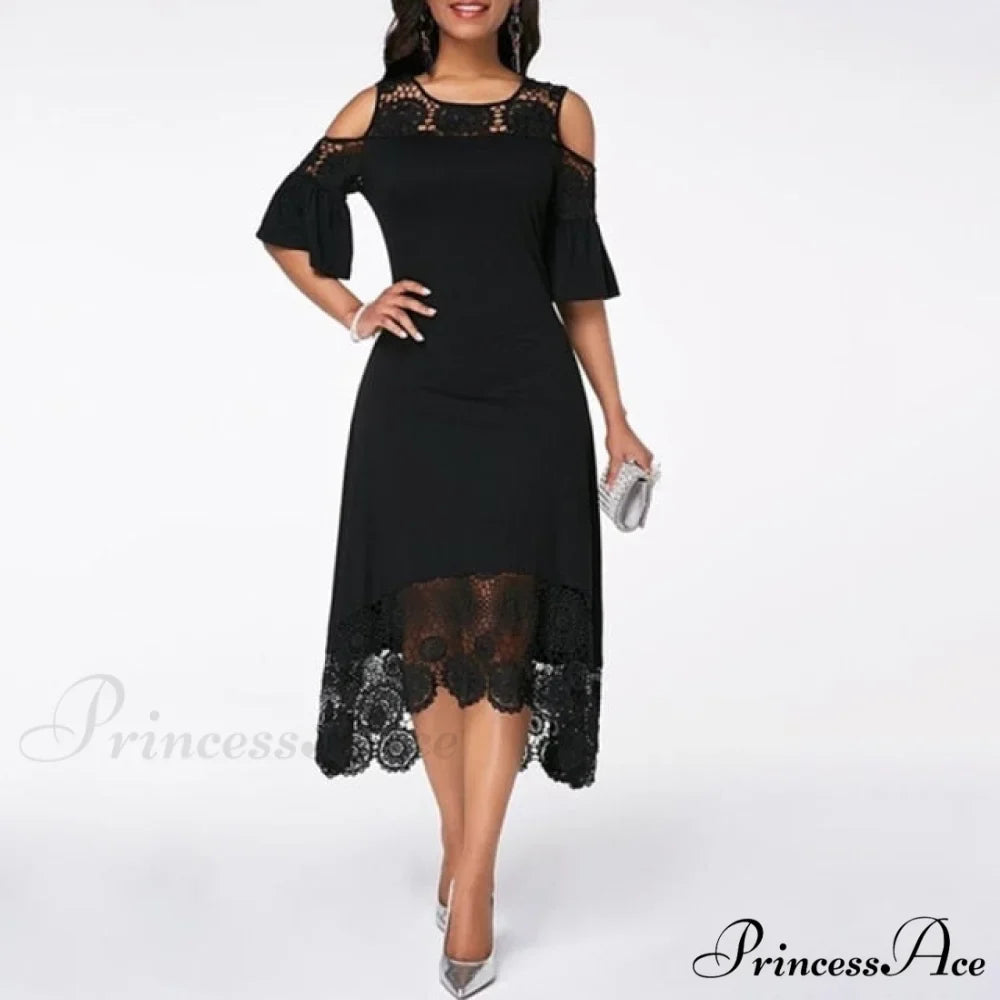 Lace Hollow Backless Elegant Party Chic Retro Dress